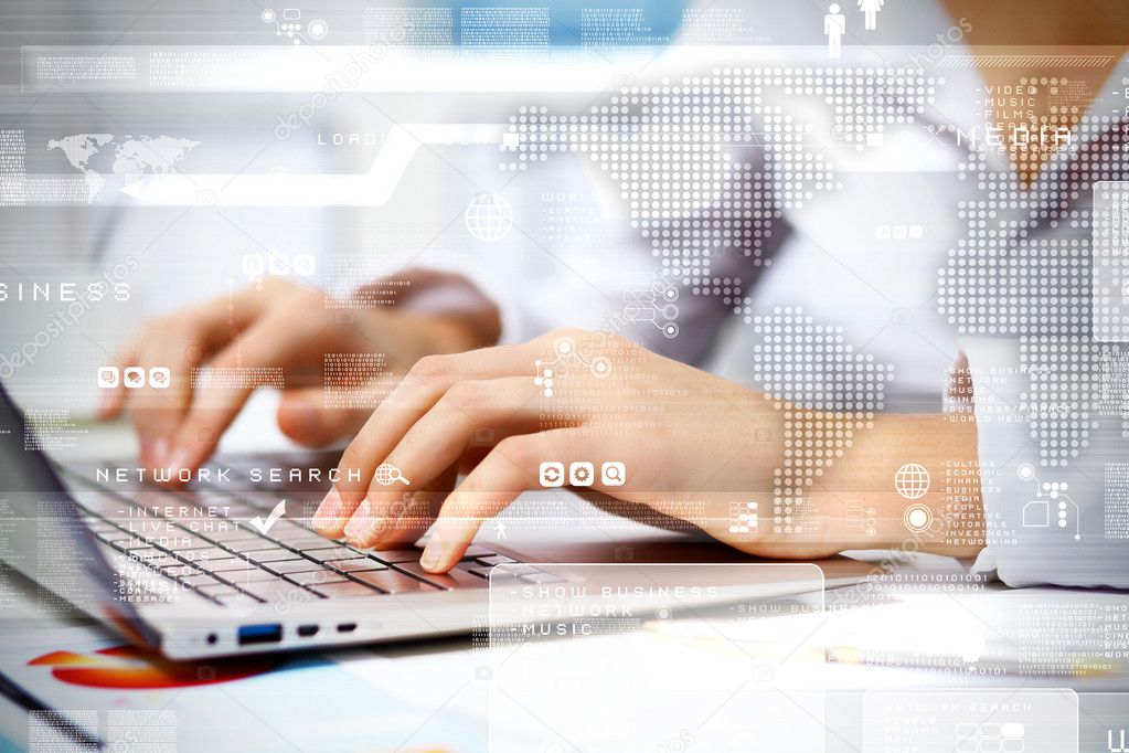 Business person working on computer