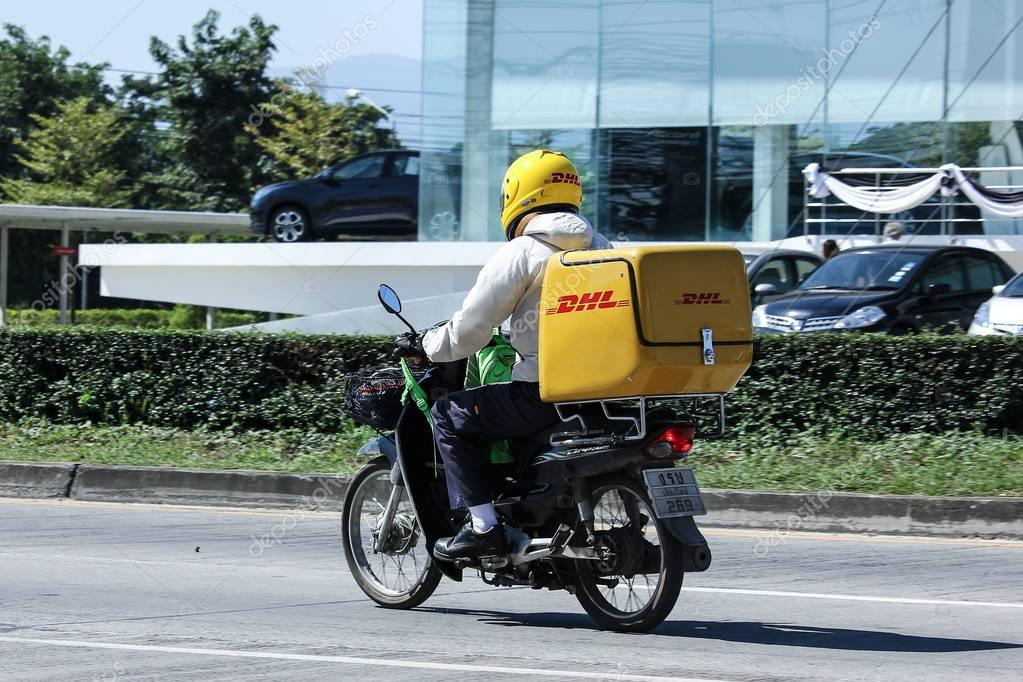 DHL Express and Logistics Mini Container Motorcycle.